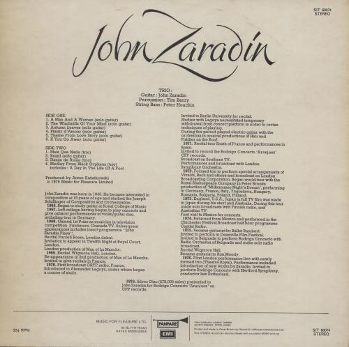 John Zaradin Zaradin's Guitar vinyl LP album (LP record) UK 2RPLPZA758782