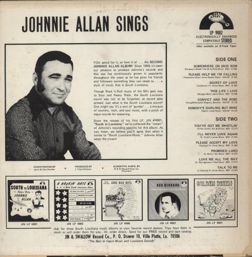 Johnnie Allan Johnnie Allan Sings vinyl LP album (LP record) US JBVLPJO882041