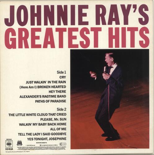 Johnnie Ray Greatest Hits vinyl LP album (LP record) UK JA9LPGR563814