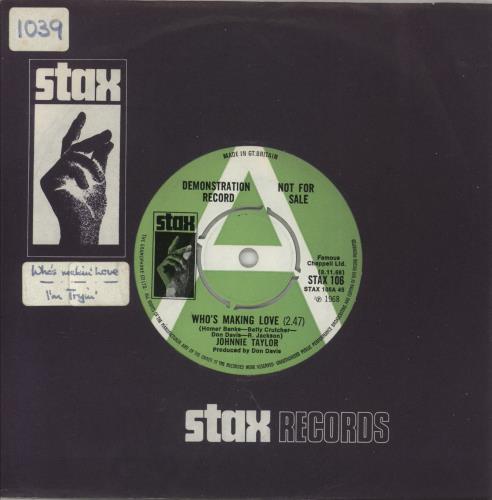 Johnnie Taylor Who's Making Love - 4pr 7" vinyl single (7 inch record / 45) UK JTO07WH870075