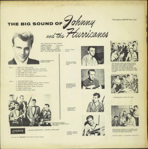 Johnny & The Hurricanes The Big Sound Of Johnny And The Hurricanes vinyl LP album (LP record) UK J&HLPTH808287