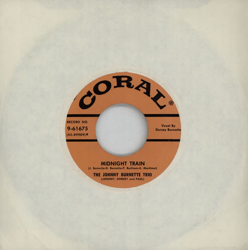 Johnny Burnette Midnight Train 7" vinyl single (7 inch record / 45) US 8JB07MI570829