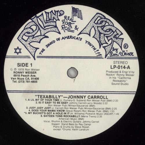 Johnny Carroll Texabilly vinyl LP album (LP record) UK J7ILPTE548668