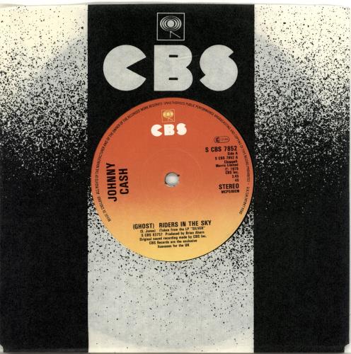 Johnny Cash (Ghost) Riders In The Sky 7" vinyl single (7 inch record / 45) UK JCS07GH705289