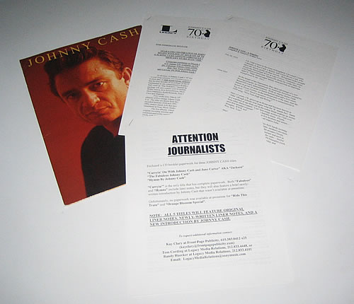 Johnny Cash 70th Birthday Campaign media press pack US JCSPPTH352790
