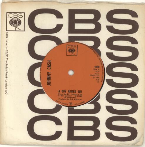Johnny Cash A Boy Named Sue - 1st - Solid 7" vinyl single (7 inch record / 45) UK JCS07AB272875