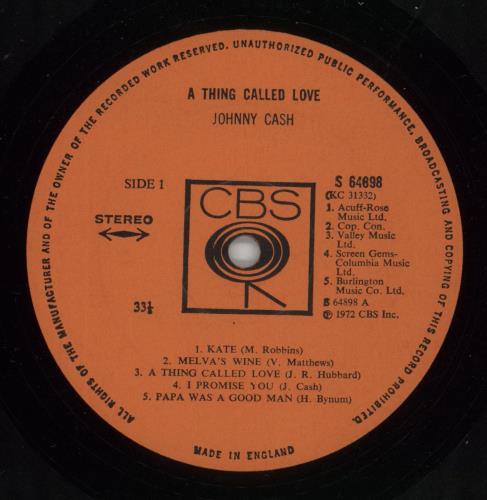 Johnny Cash A Thing Called Love - Song Hype Stickered Sleeve vinyl LP album (LP record) UK JCSLPAT867355