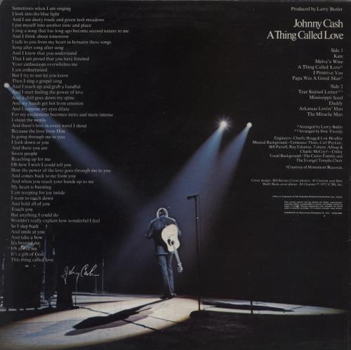 Johnny Cash A Thing Called Love - Song Hype Stickered Sleeve vinyl LP album (LP record) UK JCSLPAT867355