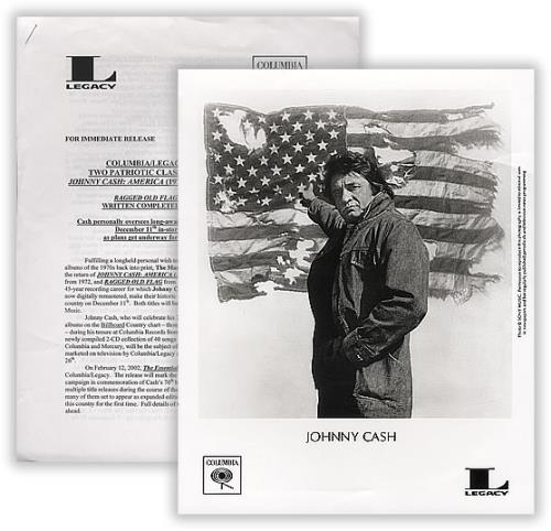 Johnny Cash America & Ragged Old Flag Reissues media press pack US JCSPPAM388638