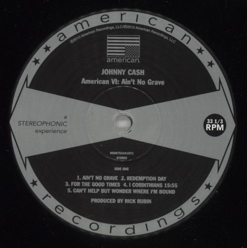 Johnny Cash American VI: Ain't No Grave - 180gm - Opened shrink with sticker vinyl LP album (LP record) UK JCSLPAM732727