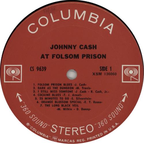 Johnny Cash At Folsom Prison - 1st vinyl LP album (LP record) US JCSLPAT668068