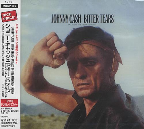 Johnny Cash Bitter Tears CD album (CDLP) Japanese JCSCDBI392579