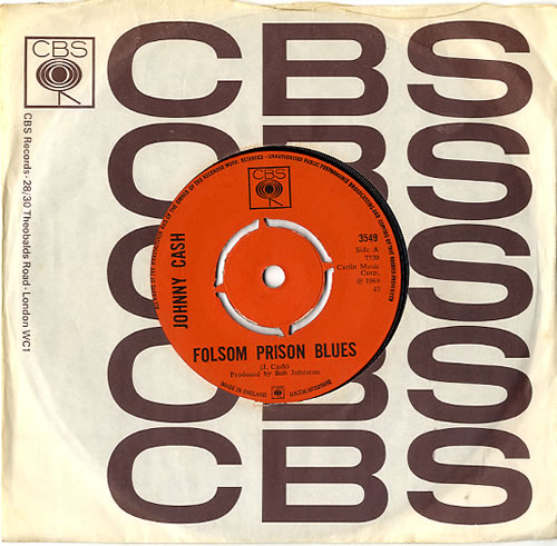 Johnny Cash Folsom Prison Blues 7" vinyl single (7 inch record / 45) UK JCS07FO272876