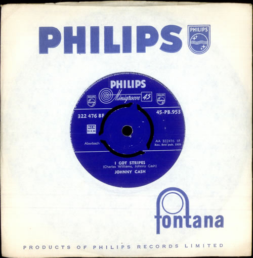 Johnny Cash I Got Stripes 7" vinyl single (7 inch record / 45) UK JCS07IG504299