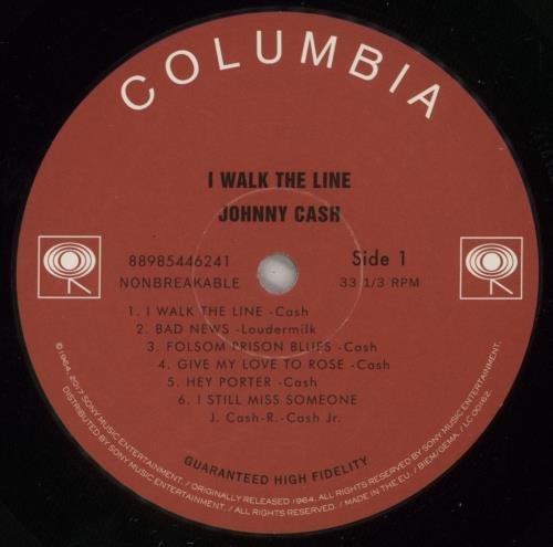 Johnny Cash I Walk The Line vinyl LP album (LP record) UK JCSLPIW889751