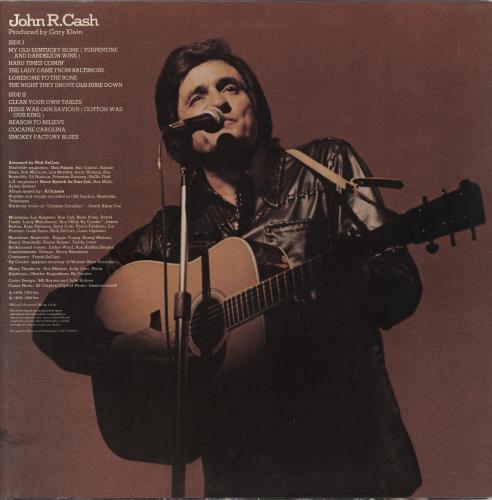 Johnny Cash John R Cash vinyl LP album (LP record) UK JCSLPJO304655