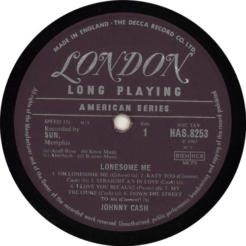 Johnny Cash Lonesome Me vinyl LP album (LP record) UK JCSLPLO340765