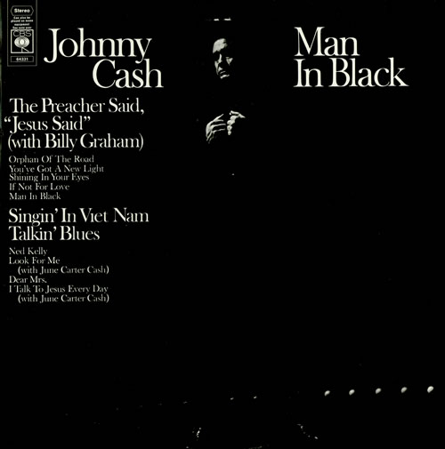 Johnny Cash Man In Black vinyl LP album (LP record) UK JCSLPMA458325