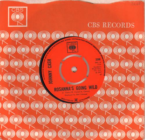 Johnny Cash Rosanna's Going Wild 7" vinyl single (7 inch record / 45) UK JCS07RO419650