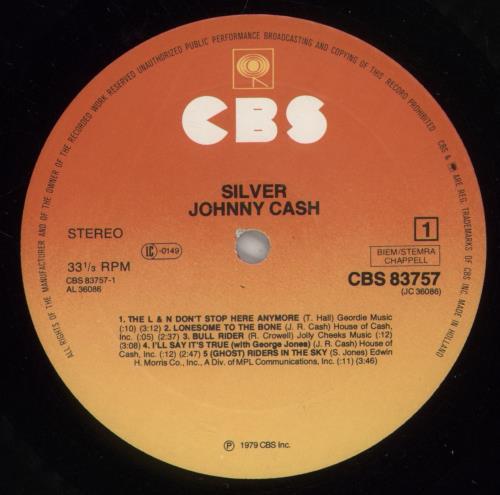 Johnny Cash Silver vinyl LP album (LP record) UK JCSLPSI303373
