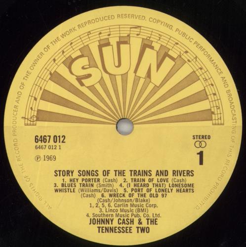 Johnny Cash Story Songs Of The Trains And Rivers vinyl LP album (LP record) UK JCSLPST340767