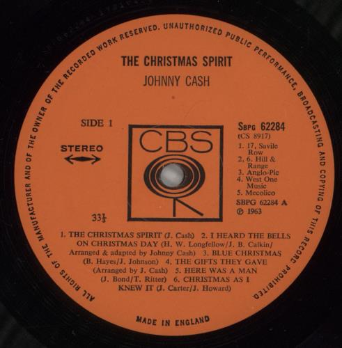 Johnny Cash The Christmas Spirit vinyl LP album (LP record) UK JCSLPTH810497