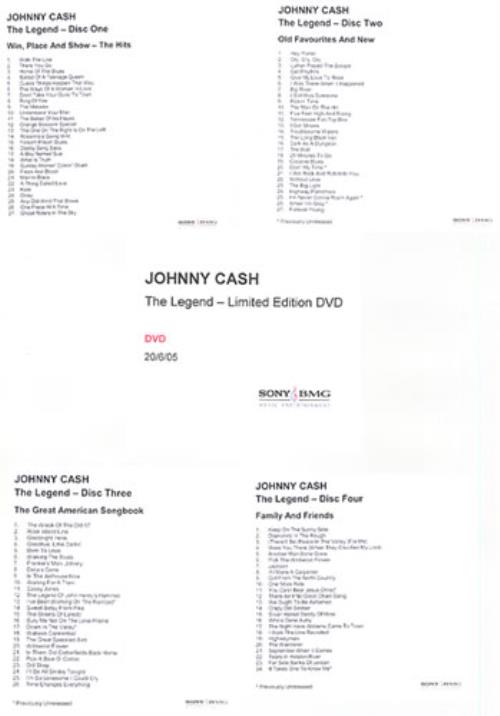 Johnny Cash The Legend CD-R acetate UK JCSCRTH338410