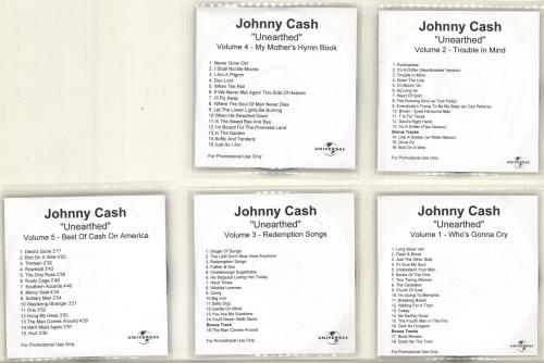 Johnny Cash Unearthed CD-R acetate UK JCSCRUN275139