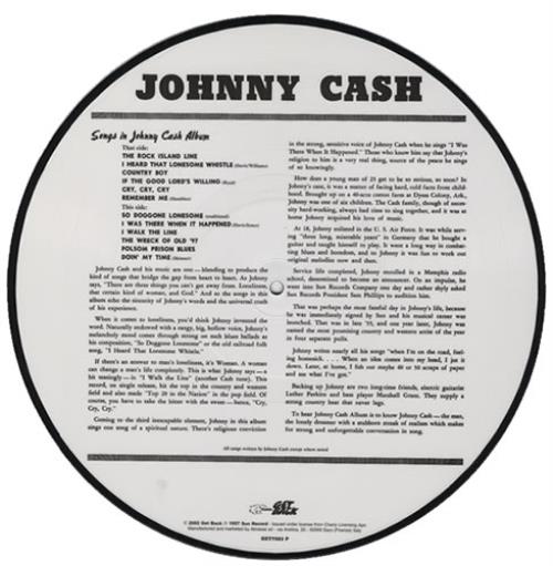 Johnny Cash With His Hot And Blue Guitar! picture disc LP (vinyl picture disc album) UK JCSPDWI312909