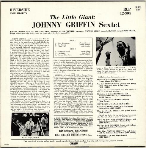 Johnny Griffin The Little Giant vinyl LP album (LP record) French JGFLPTH693732