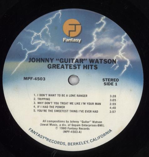 Johnny Guitar Watson Greatest Hits vinyl LP album (LP record) US JGWLPGR839032