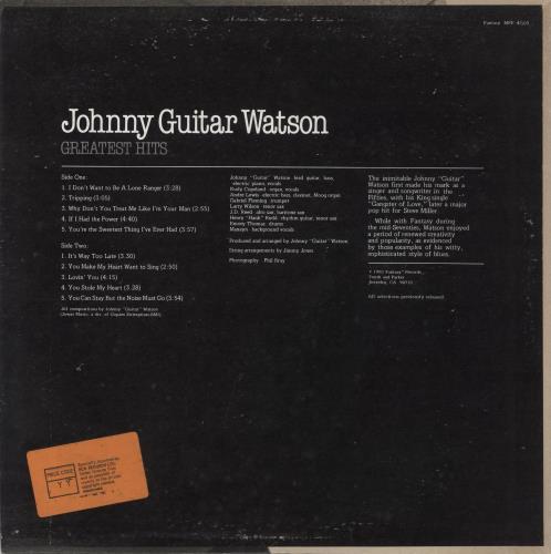 Johnny Guitar Watson Greatest Hits vinyl LP album (LP record) US JGWLPGR839032