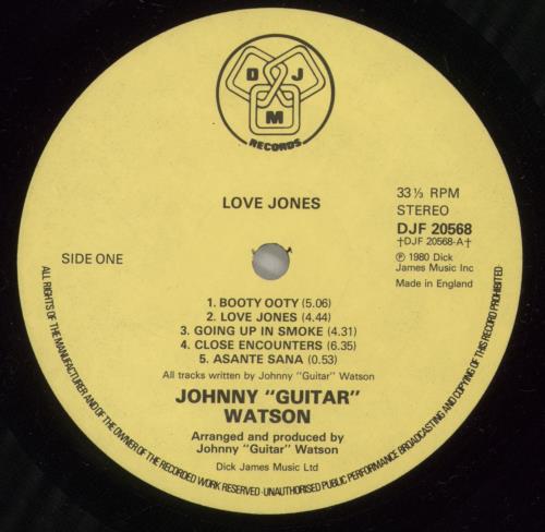 Johnny Guitar Watson Love Jones vinyl LP album (LP record) UK JGWLPLO392989