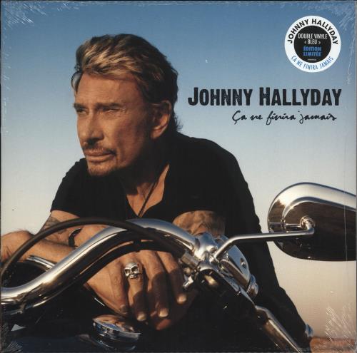 Johnny Hallyday �a Ne Finira Jamais - Blue vinyl 2-LP vinyl record set (Double LP Album) French JHD2LAN730478