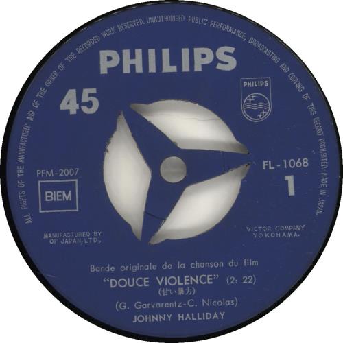 Johnny Hallyday Douce Violence 7" vinyl single (7 inch record / 45) Japanese JHD07DO695271