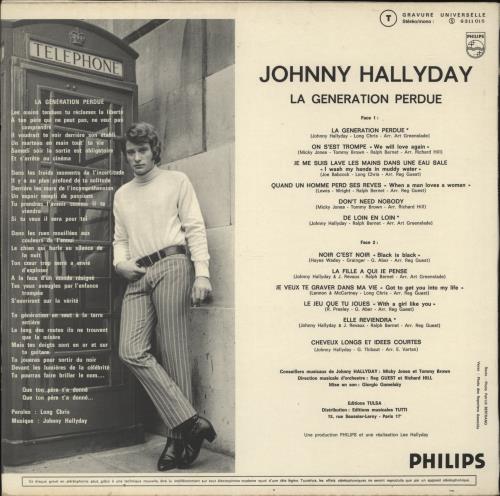 Johnny Hallyday La Generation Perdue vinyl LP album (LP record) French JHDLPLA886113