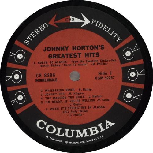 Johnny Horton Johnny Horton's Greatest Hits - shrink vinyl LP album (LP record) US JXQLPJO719494