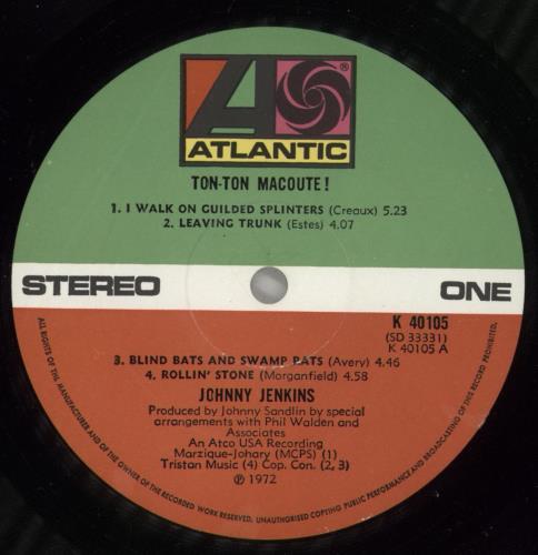 Johnny Jenkins Ton-Ton Macoute! vinyl LP album (LP record) UK OPKLPTO661970
