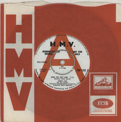Johnny Kidd & The Pirates Send For That Girl - A Label 7" vinyl single (7 inch record / 45) UK KDD07SE761414