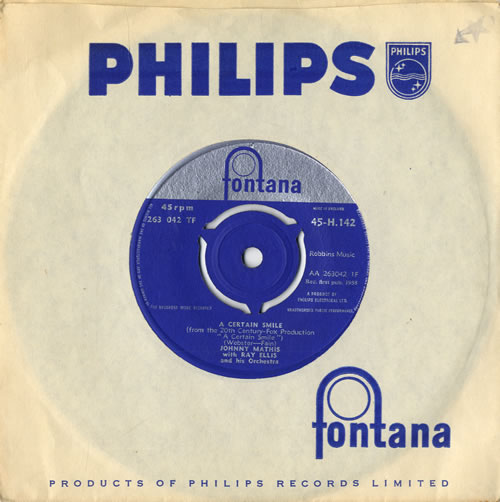 Johnny Mathis A Certain Smile 7" vinyl single (7 inch record / 45) UK J-M07AC558163