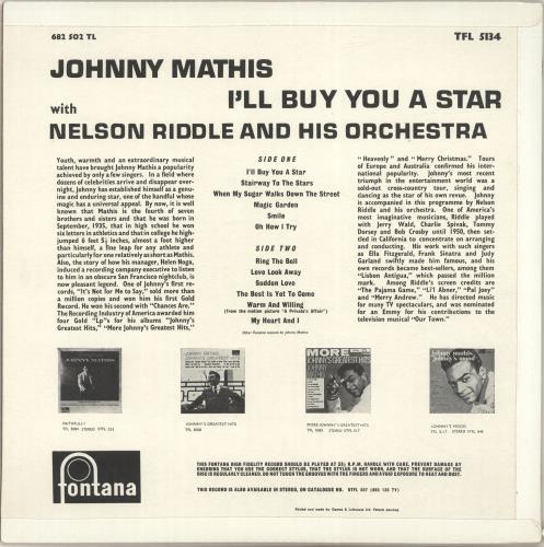 Johnny Mathis I'll Buy You A Star vinyl LP album (LP record) UK J-MLPIL696553