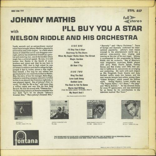 Johnny Mathis I'll Buy You A Star vinyl LP album (LP record) UK J-MLPIL796229