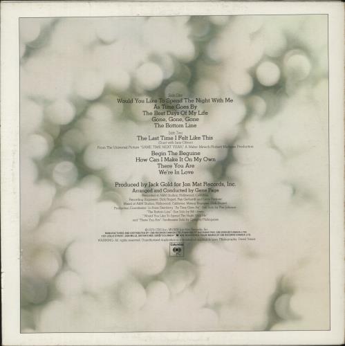 Johnny Mathis The Best Days Of My Life vinyl LP album (LP record) US J-MLPTH883834