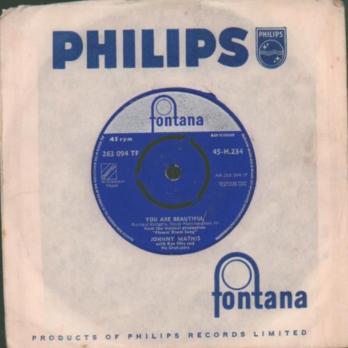 Johnny Mathis You Are Beautiful 7" vinyl single (7 inch record / 45) UK J-M07YO678450