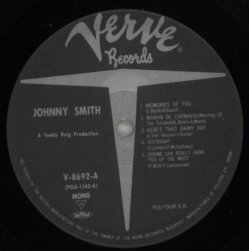 Johnny Smith Johnny Smith vinyl LP album (LP record) Japanese J5QLPJO880374