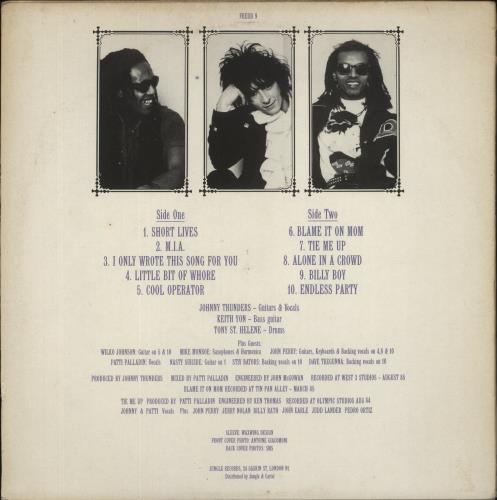 Johnny Thunders & The Heartbreakers "Que Sera Sera" - VG/EX vinyl LP album (LP record) UK JTHLPQU859871