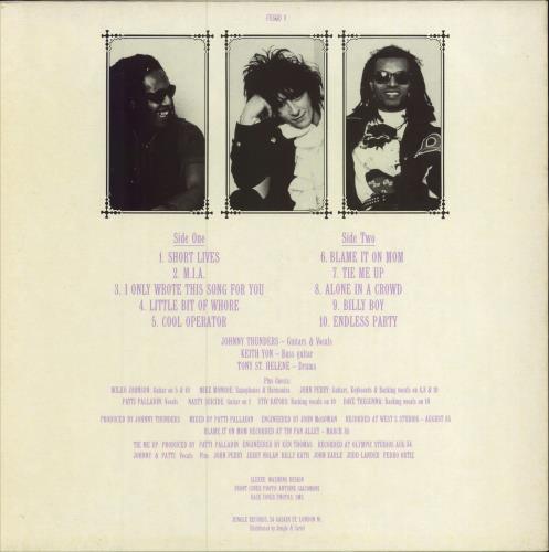 Johnny Thunders & The Heartbreakers "Que Sera Sera" vinyl LP album (LP record) UK JTHLPQU784646