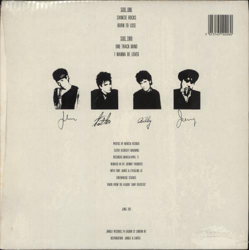 Johnny Thunders & The Heartbreakers Chinese Rocks - Shrink 12" vinyl single (12 inch record / Maxi-single) UK JTH12CH863936