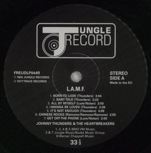 Johnny Thunders & The Heartbreakers L.A.M.F. [The Lost '77 Mixes] vinyl LP album (LP record) UK JTHLPLA866716