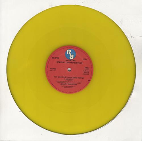 Johnny Thunders & The Heartbreakers You Can't Put Your Arms Round A Memory - Yellow vinyl 12" vinyl single (12 inch record / Maxi-single) UK JTH12YO333436